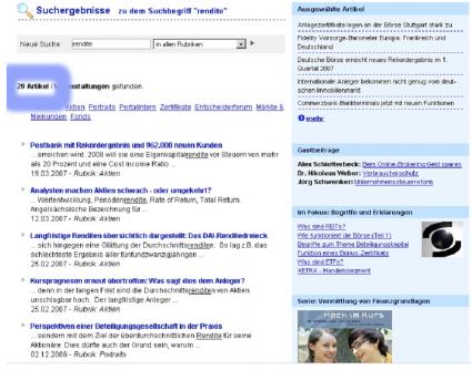 Erstes Suchergebnis nach Rendite