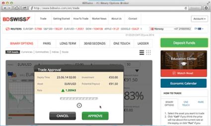 BDSwiss Binäre Optionen Webscreenshot