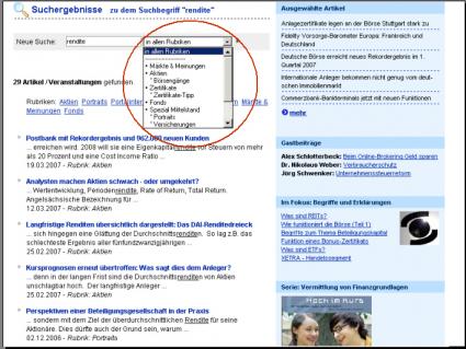 Drop-Down-Feld Suche