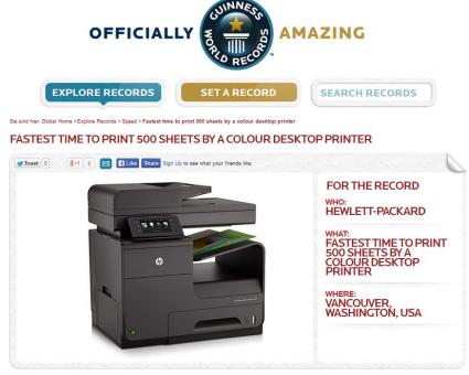 HP Offizieller Guiness World Records Rekord