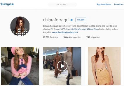 Instragram Influencer Person Chiara Ferragni