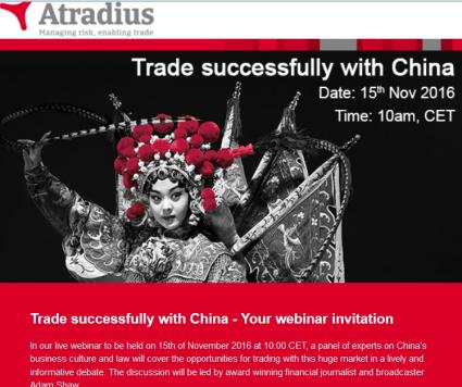 Kreditversicherer Atradius Webinar China