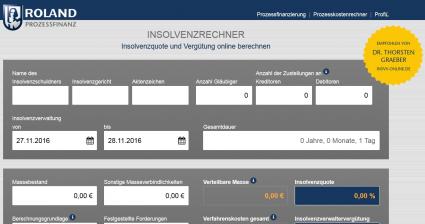 Roland Insolvenzvergütung Online Rechner