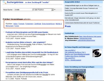 Rubrikenvorgabe