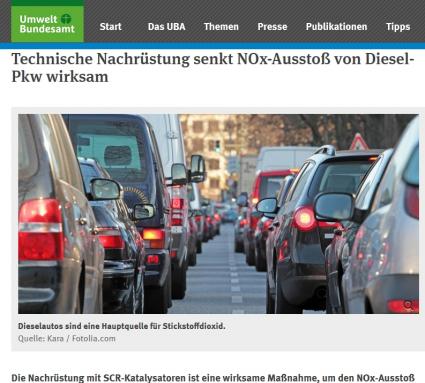Umweltbundesamt Screen Pressemeldung Diesel Nachrüstung